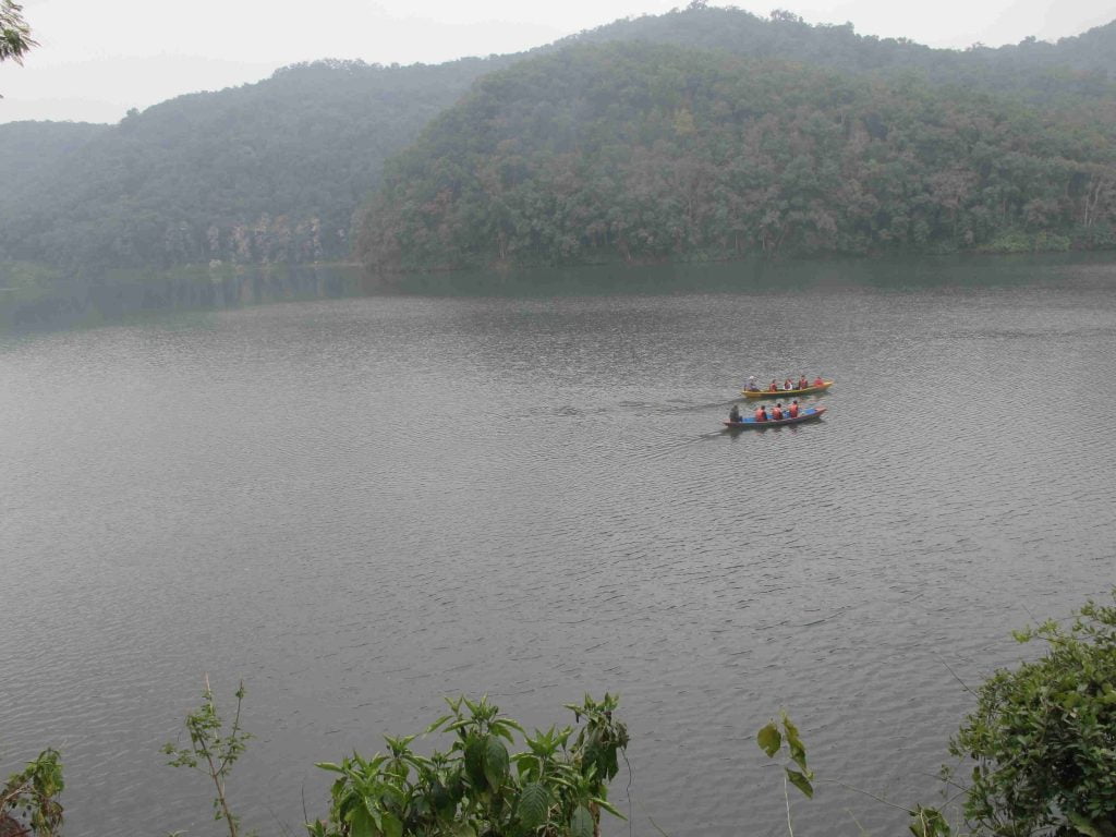 Boats Parked In Fewa Lake