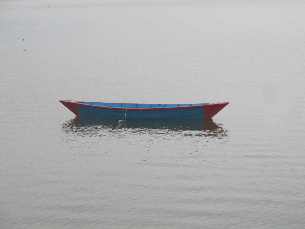 Single Boat In Fewa Lake Pokhara Nepal