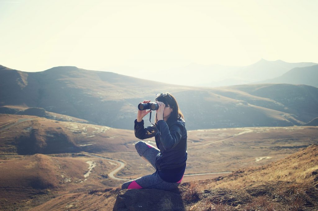 Adventure Girl with Binoculars