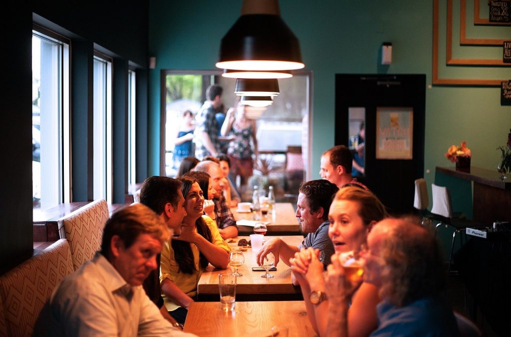 People eating in restaurant
