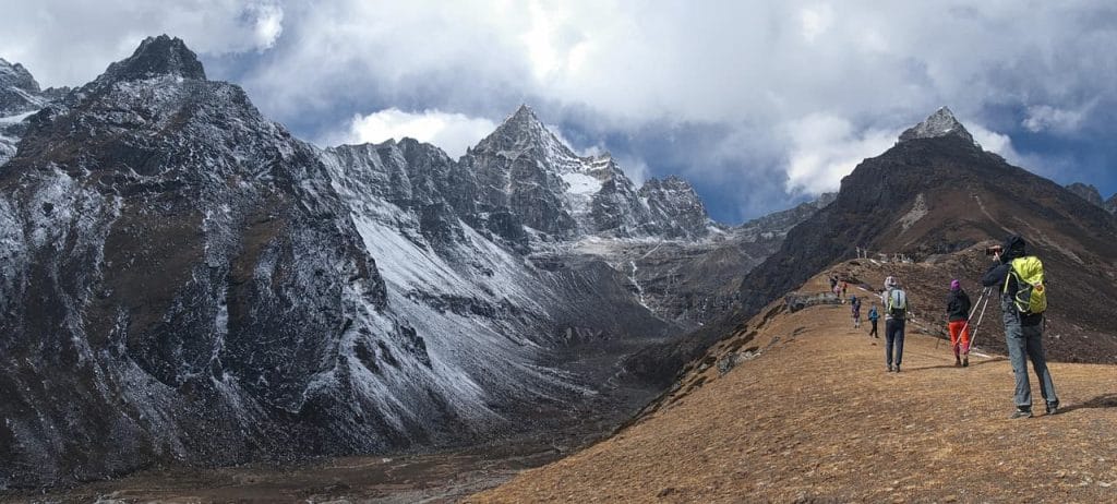 People trekking in the Nepal Himalayas